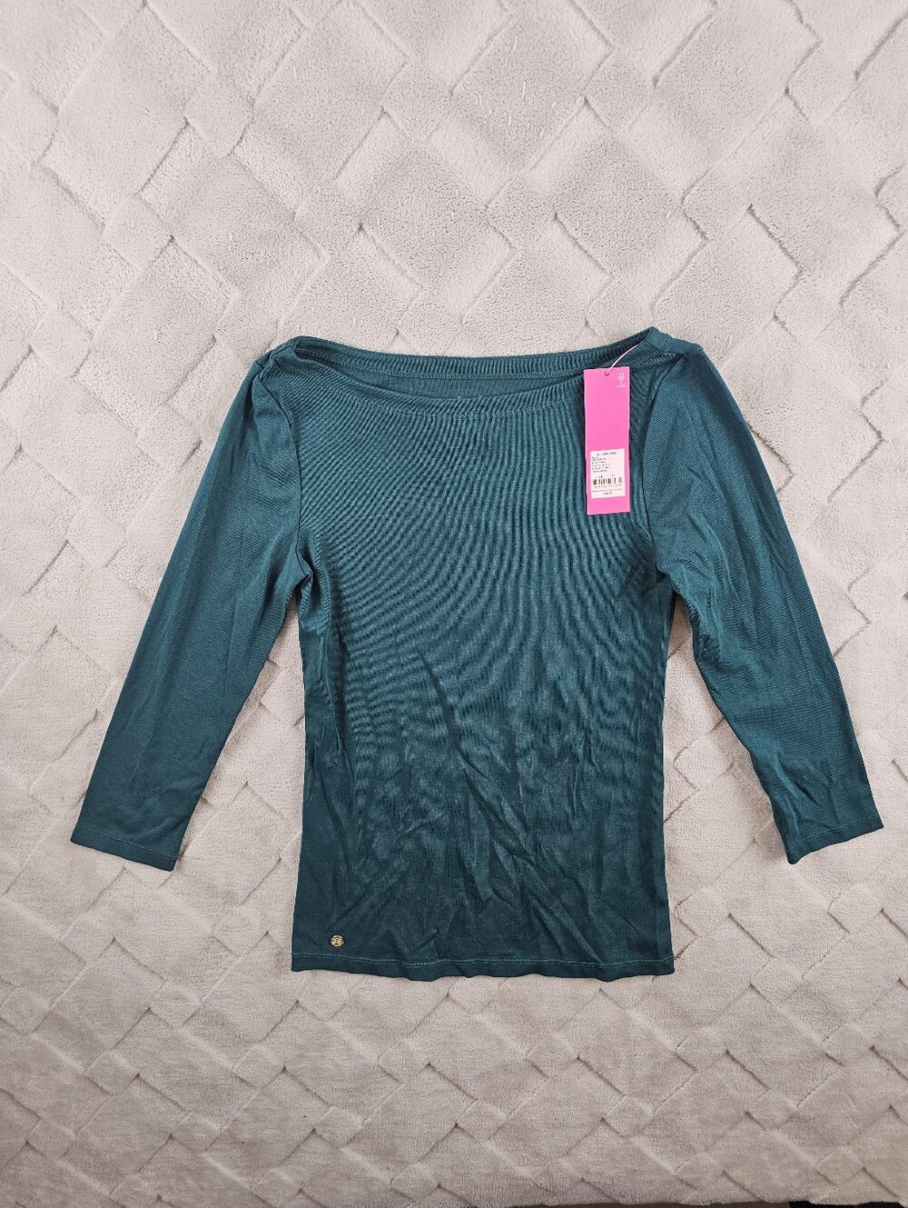 Lilly Pulitzer Halee Boatneck 3/4 Sleeve Blouse Womens Extra Small in Green